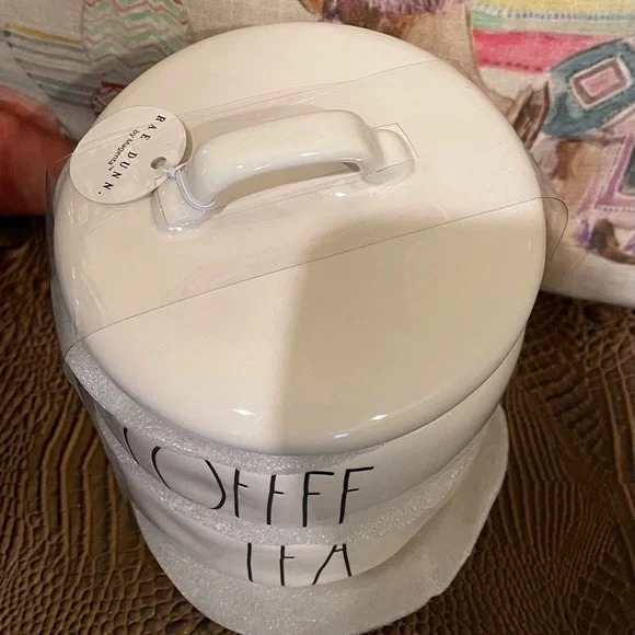 4 Piece COFFEE / TEA / SUGAR Ceramic LL Stacking Canister Set